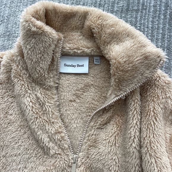 NEW✨ Aritzia Sunday Best Kieran Mockneck Teddy 1/4 Zip - 2XS - Picture 7 of 8
